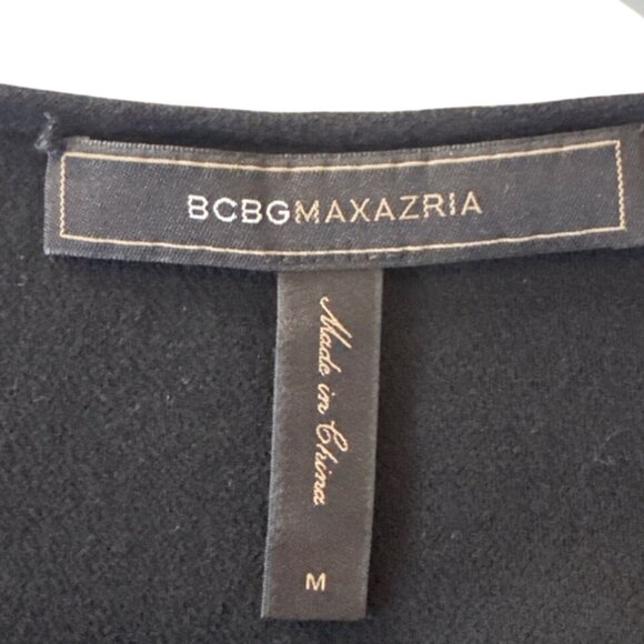 BCBGMAXAZRIA Black Sleeveless Button Front Top M - Picture 3 of 5